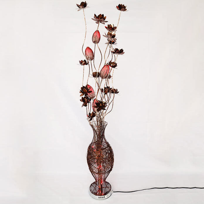 Contemporary Aluminum LED Floor Lamp with Vase Design for Living Room
