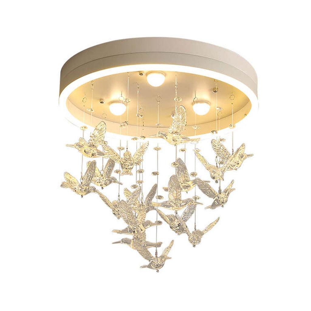 Modern Cartoon Round Bird LED Flush Mount Ceiling Light