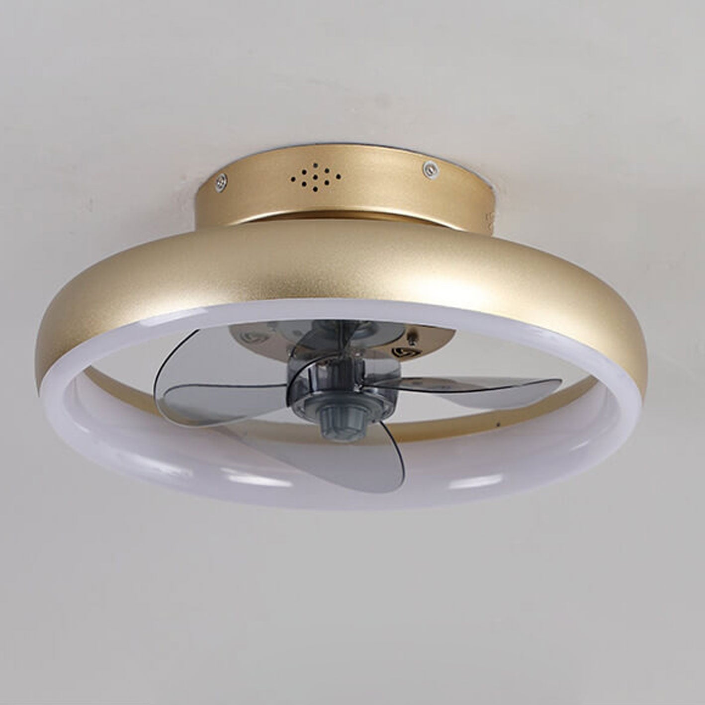 Nordic Light Luxury Round Wrought Iron LED Ceiling Fan Light
