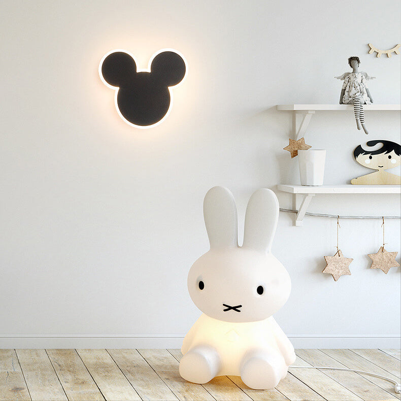 Cartoon Creative Mouse Rabbit LED Wall Sconce Lamp Cute Night Light Kids Room Decor Nursery Lighting Creative Wall Fixture Funny Animal Design Energy Efficient Light for Children's Bedroom Modern Home Décor Unique Gift Idea for Kids Fun Cartoon Character