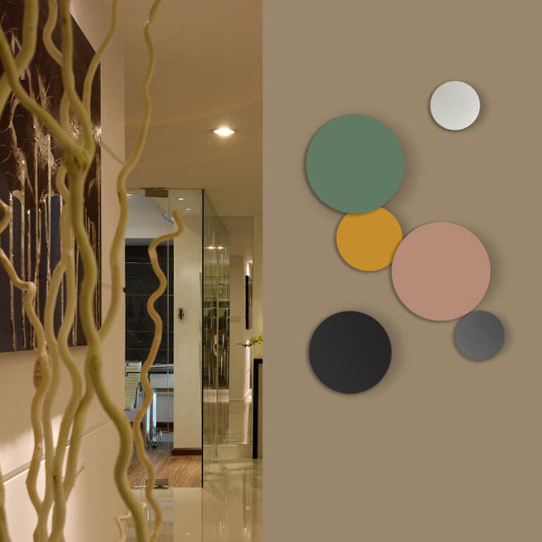 Colorful Modern Minimalist Round Iron LED Wall Sconce Lamp