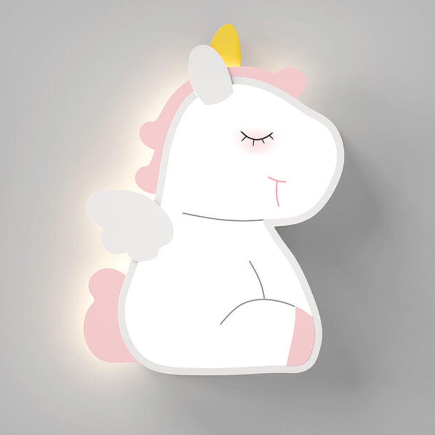 Creative Cartoon Rabbit Unicorn Kids LED Wall Sconce Lamp Night Light for Nursery Bedroom Home Decor Cute Animal Design Battery Operated Soft Glow Accent Light for Children's Room Playroom Wall Decor Gifts for Kids