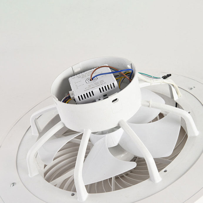 Modern Minimalist Copper LED Flush Mount Ceiling Fan Light