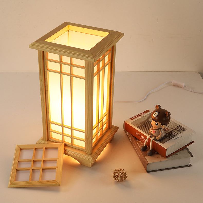 Traditional Japanese Wood Acrylic Floor Lamp - 1/2/3 Light Design for Bedroom