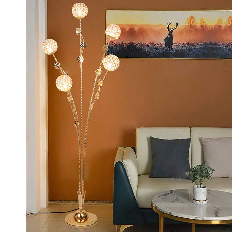 Modern Luxury Leaf Flower Globe Floor Lamp - 5-Light Iron Aluminum Design for Living Room  

Elevate your living space with this stunning modern luxury floor lamp, featuring a unique leaf flower globe design. Crafted from durable iron and aluminum, this 5