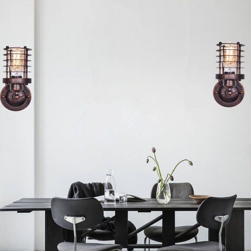 Northern Retro Industrial Wrought Iron Wall Sconce Lamp - 1-Light Fixture for Rustic Home Decor