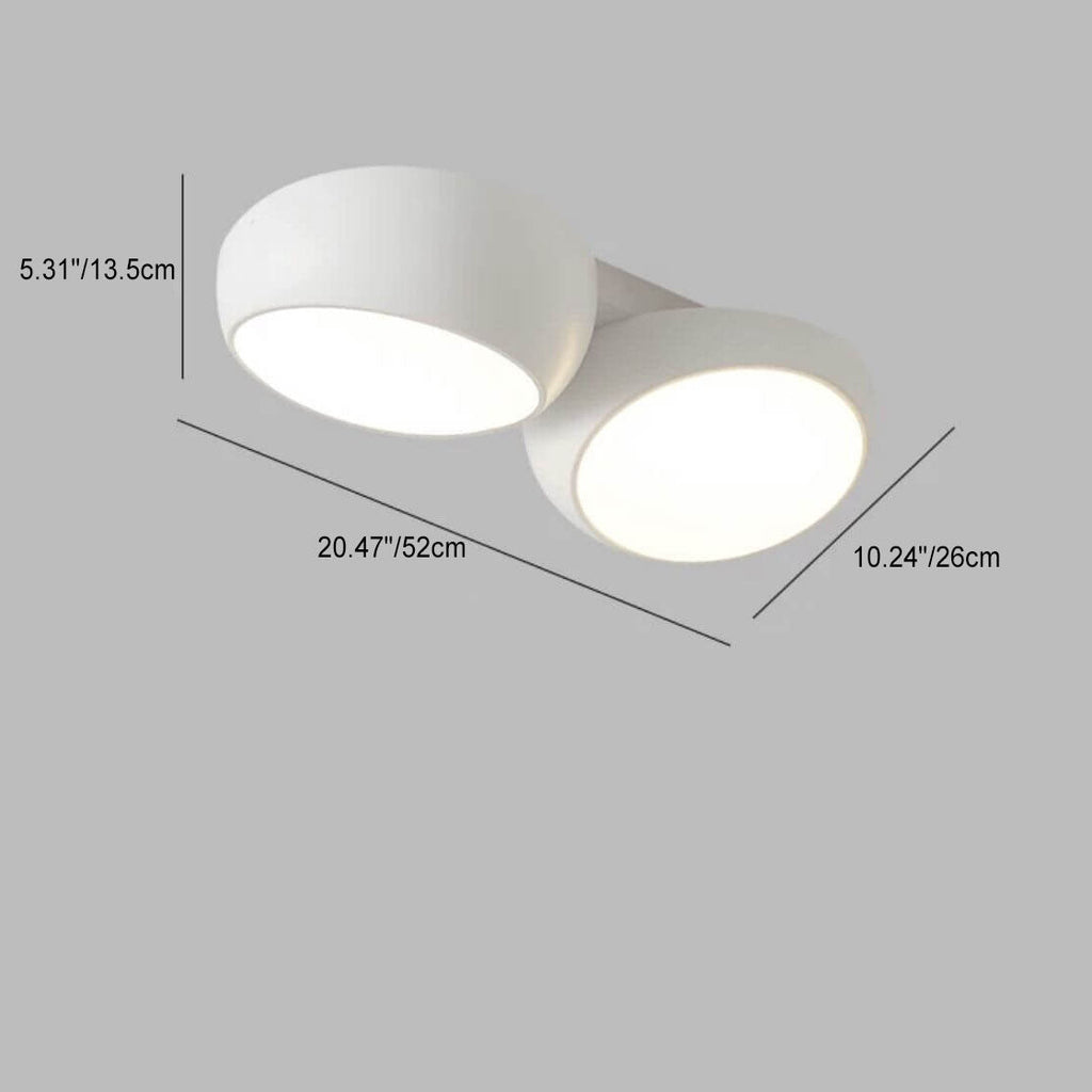 Scandinavian Modern Round LED Semi-Flush Mount Ceiling Light – Iron & Plastic Design