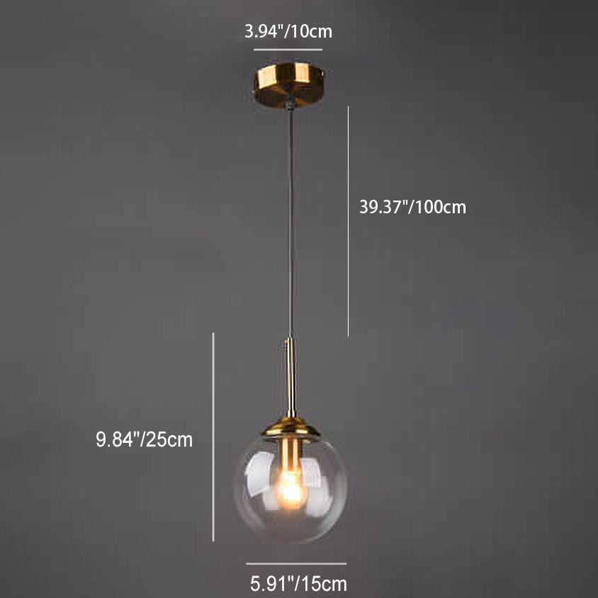 Contemporary Nordic Copper Glass Shade Island Light Chandelier - 1/3/5-Light for Dining Room