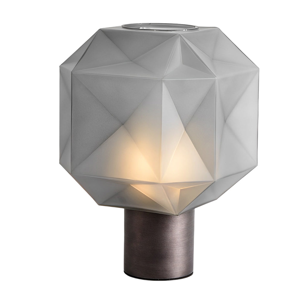 Modern 1-Light Cylinder Smoke Glass Orb Table Lamp