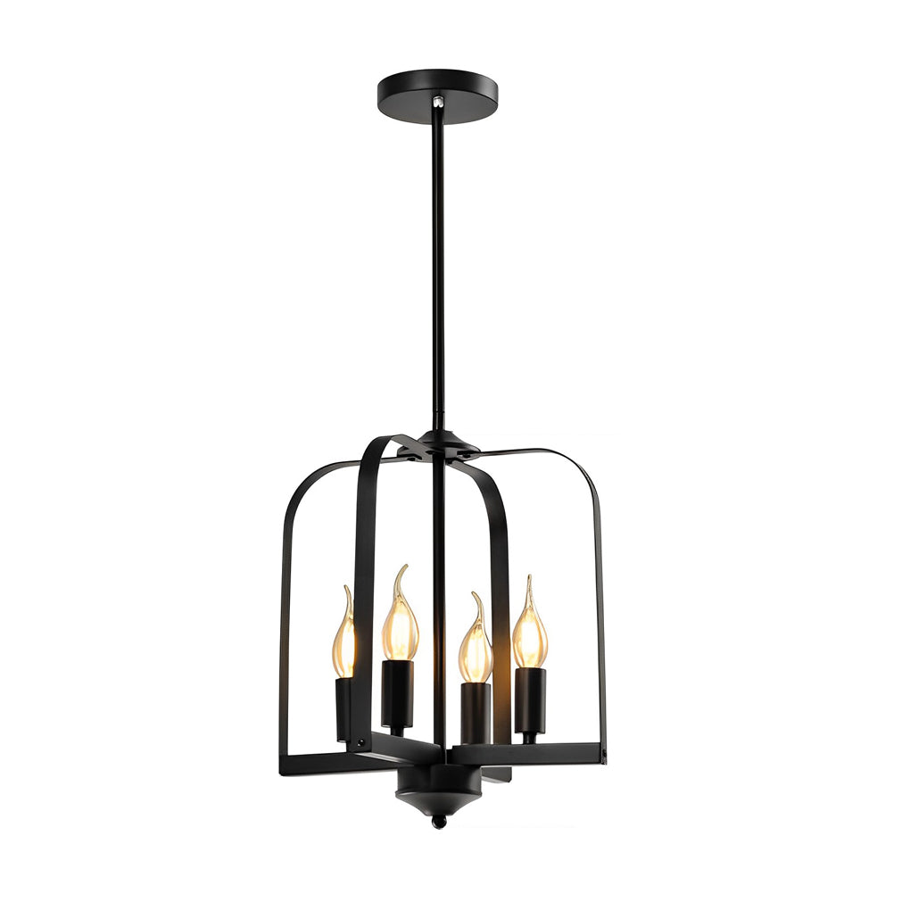 Rustic Iron Cage Chandelier - American Country Ceiling Light Fixture