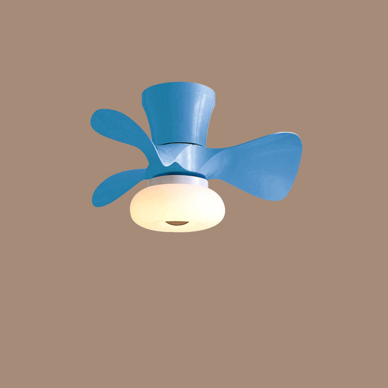 Contemporary Nordic Macaron ABS Metal LED Ceiling Fan Light for Living Room