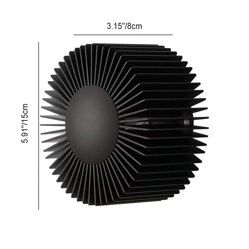 Modern Minimalist Aluminum Round Sun Flower LED Wall Sconce for Living Room