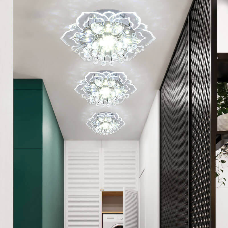 Modern Crystal Flower LED Flush Mount Ceiling Light  

Illuminate your space with this elegant modern crystal flower-shaped ceiling light. Featuring energy-efficient LED technology, it enhances any room with its stylish design and beautiful crystal finish