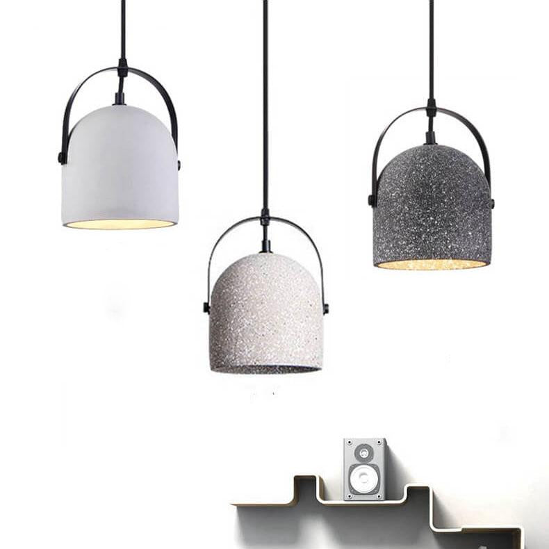 Nordic Creative Cement Pendant Light - 1-Light Cylinder Fixture