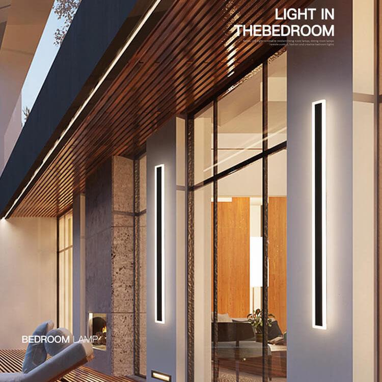 Minimalistic Outdoor Waterproof LED Wall Light - Acrylic 1-Light Bar Shape