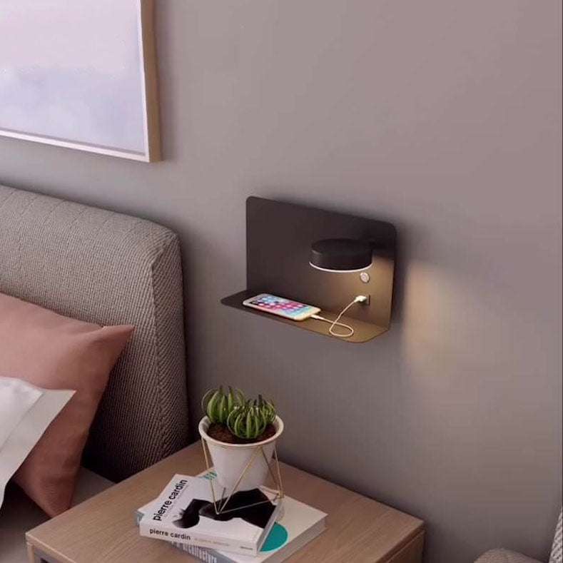 Modern Iron Square LED Wall Sconce - USB Rechargeable Lamp