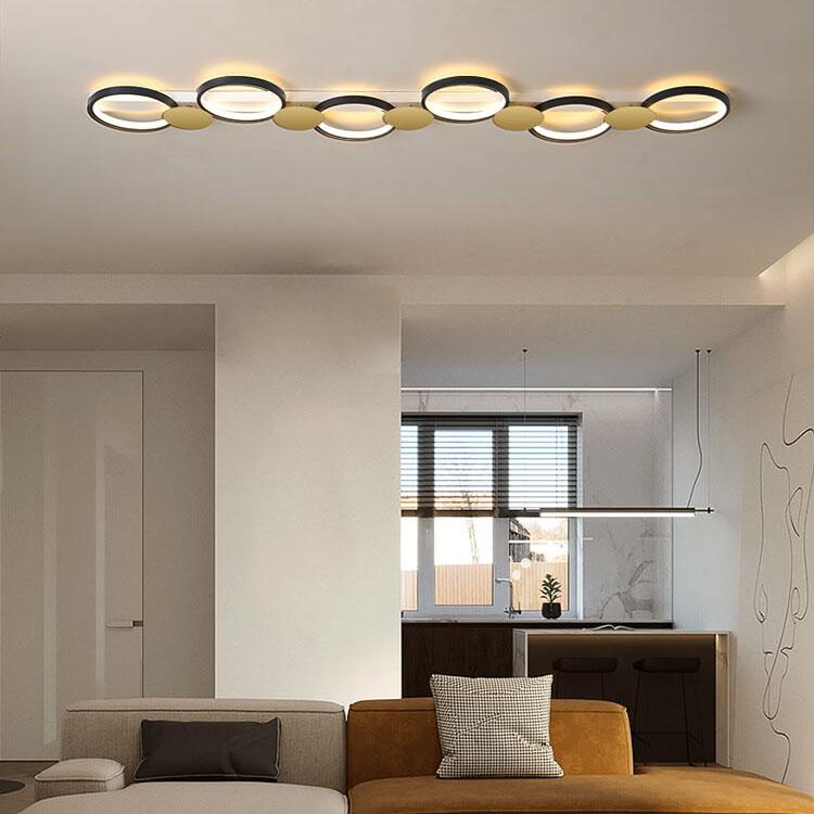 Modern Circle LED Flush Mount Track Light - 3/4/5 Light Fixture for Home, Office, and Retail Lighting