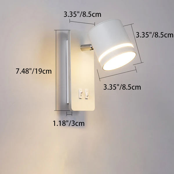 Nordic Iron LED Wall Sconce - Rotatable Spotlight for Living Room & Bedroom