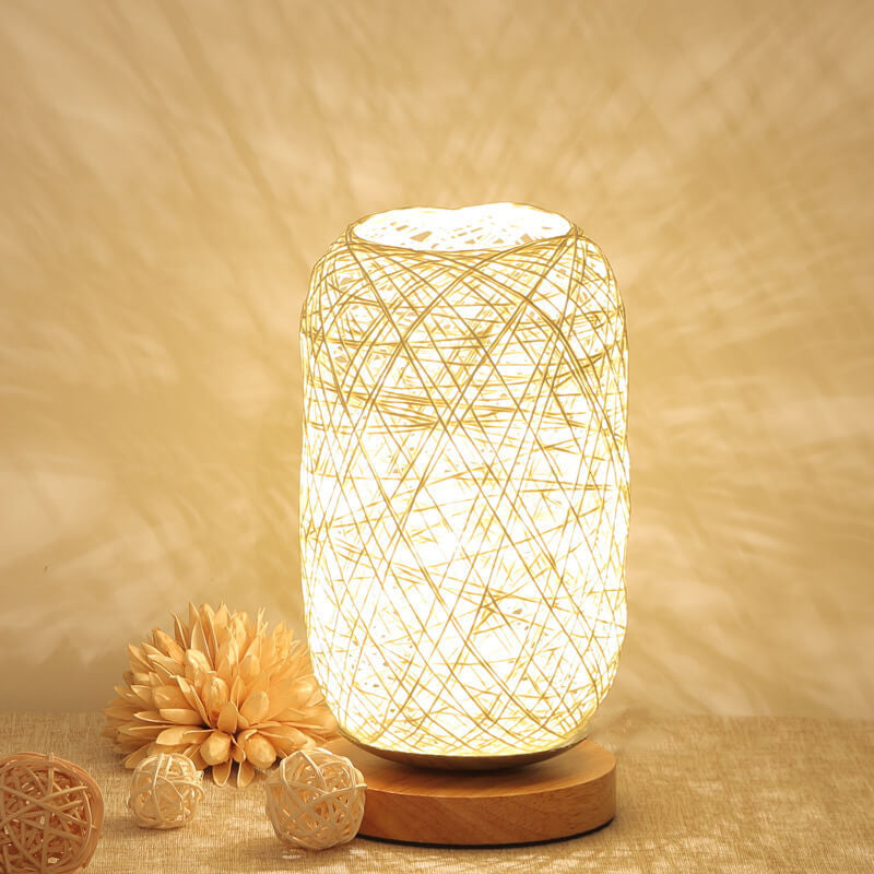Creative Twine Rattan Ball LED Dimmable Decorative Night Light Table Lamp for Bedroom, Living Room, Kids Room, Modern Home Decor, Elegant Nightlight, Stylish Bedside Lamp, Unique Gift Idea, Ambient Lighting for Relaxation