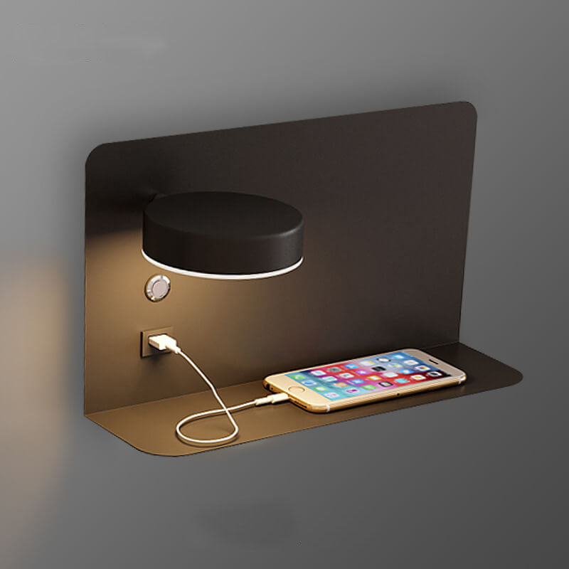 Modern Iron Square LED Wall Sconce - USB Rechargeable Lamp