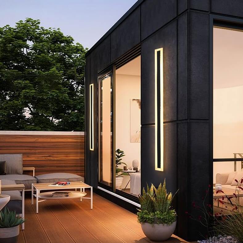 Minimalistic Elongated LED Acrylic Wall Light - Waterproof Outdoor Fixture