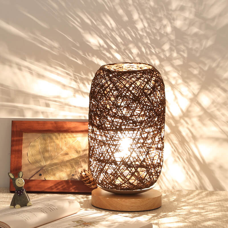 Creative Twine Rattan Ball LED Dimmable Decorative Night Light Table Lamp for Bedroom, Living Room, Kids Room, Modern Home Decor, Elegant Nightlight, Stylish Bedside Lamp, Unique Gift Idea, Ambient Lighting for Relaxation