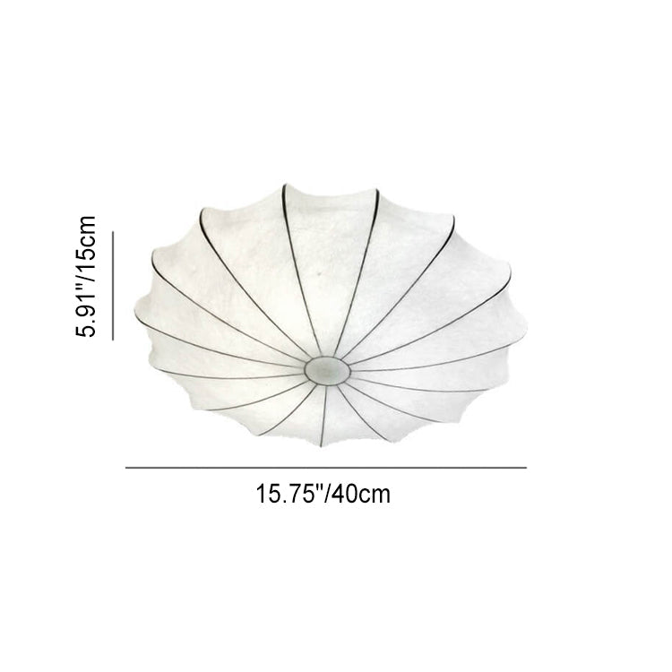 Nordic Minimalist Flush Mount Light - White Beige Faux Silk, 1/3/5-Light Options