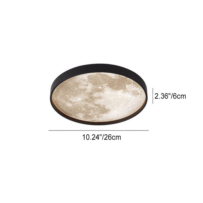 Modern Minimalist Moon LED Flush Mount Ceiling Light for Living Room