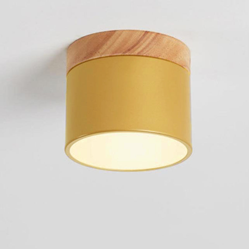 Scandinavian Macaroon LED Flush Mount Ceiling Light - Solid Color Design