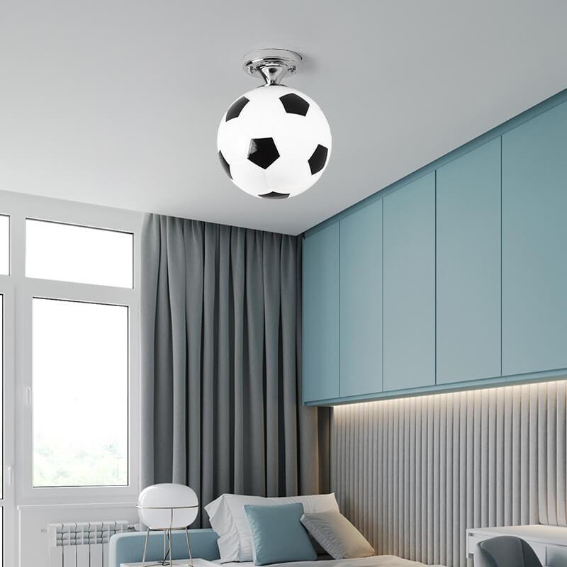 Basketball Soccer Glass Semi-Flush Mount Ceiling Light