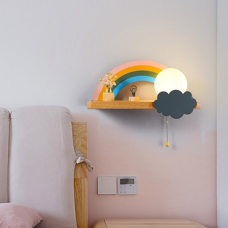 Nordic Rainbow Wall Sconce Lamp - 1-Light Colorful LED Wall Light for Living Room, Bedroom, Nursery, Modern Decorative Lighting, Nordic Design, Wall Mount Fixture, Stylish Home Decor, Scandinavian Inspired Lamp