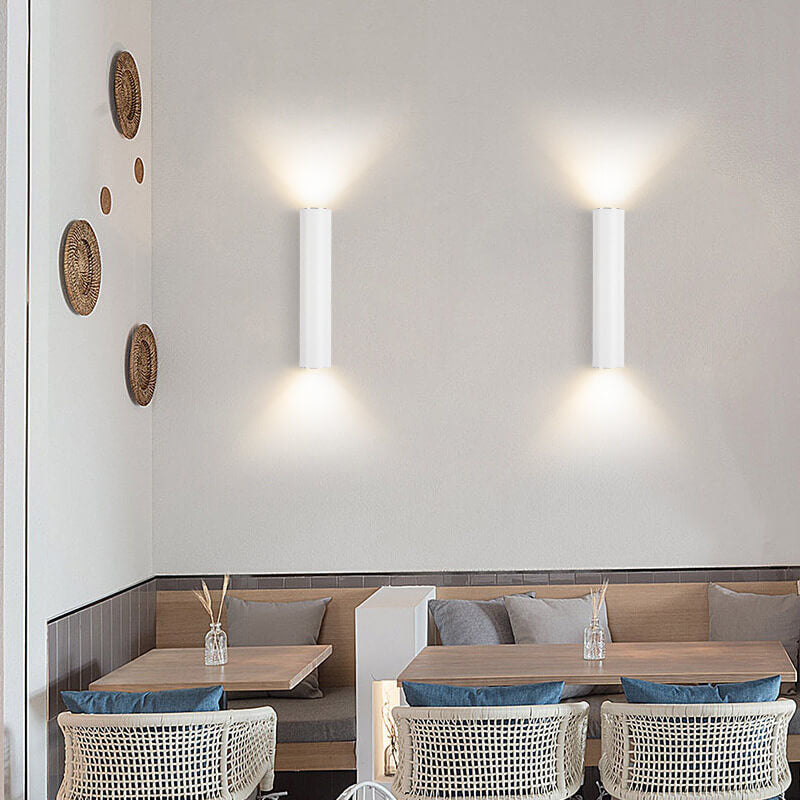 Modern Minimalist Round Aluminum 2-Light Wall Sconce for Bedroom