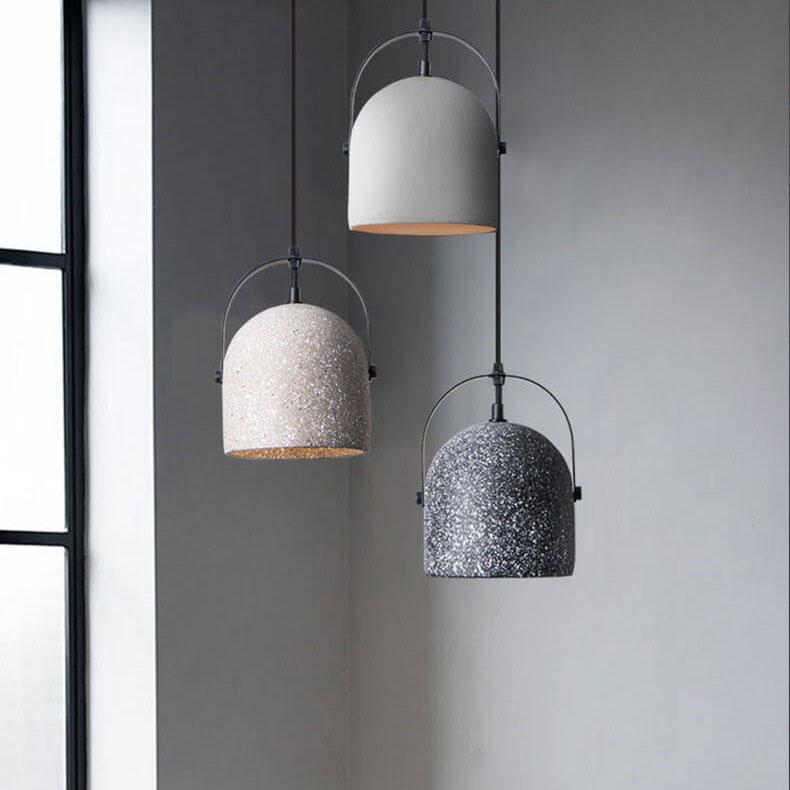 Nordic Creative Cement Pendant Light - 1-Light Cylinder Fixture