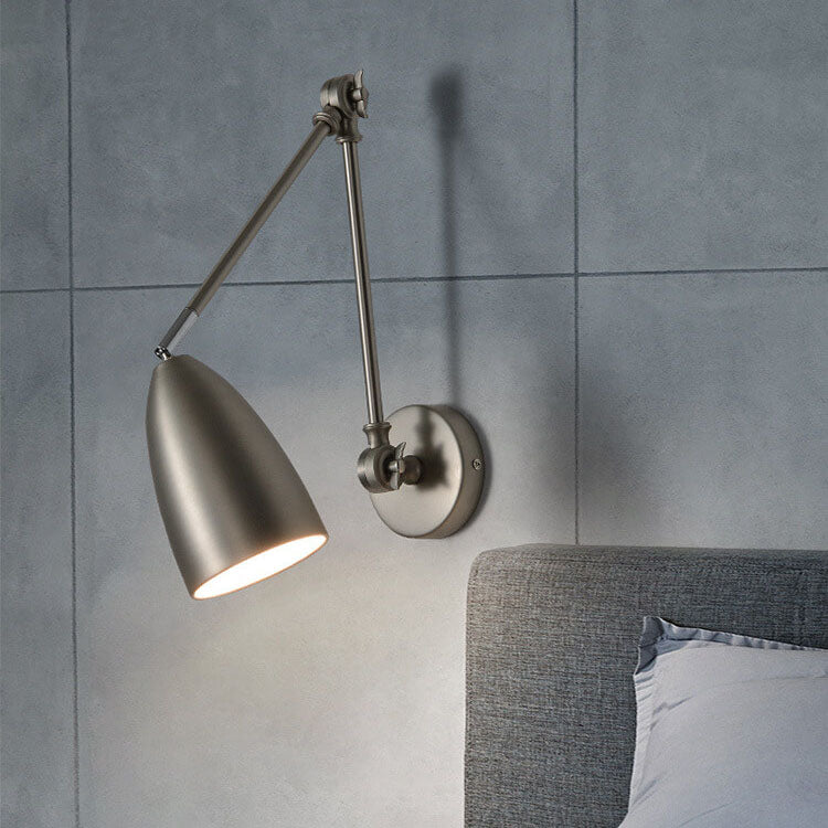 Retro Industrial Swing Arm Wall Sconce Lamp - 1-Light Rotating Iron Design