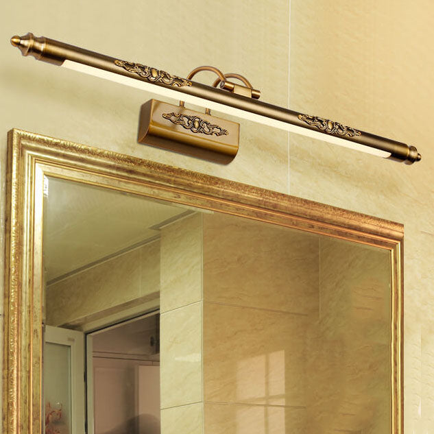 Retro European Carved 1-Light LED Bathroom Mirror Light Fixture