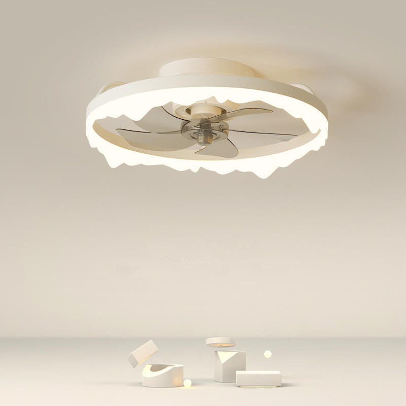 Minimalist Round Acrylic LED Semi-Flush Mount Ceiling Fan Light