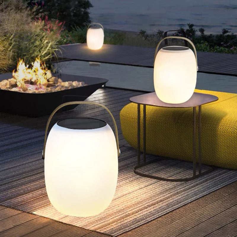 Solar PE Portable Basket LED Outdoor Light - Waterproof Decorative Lantern