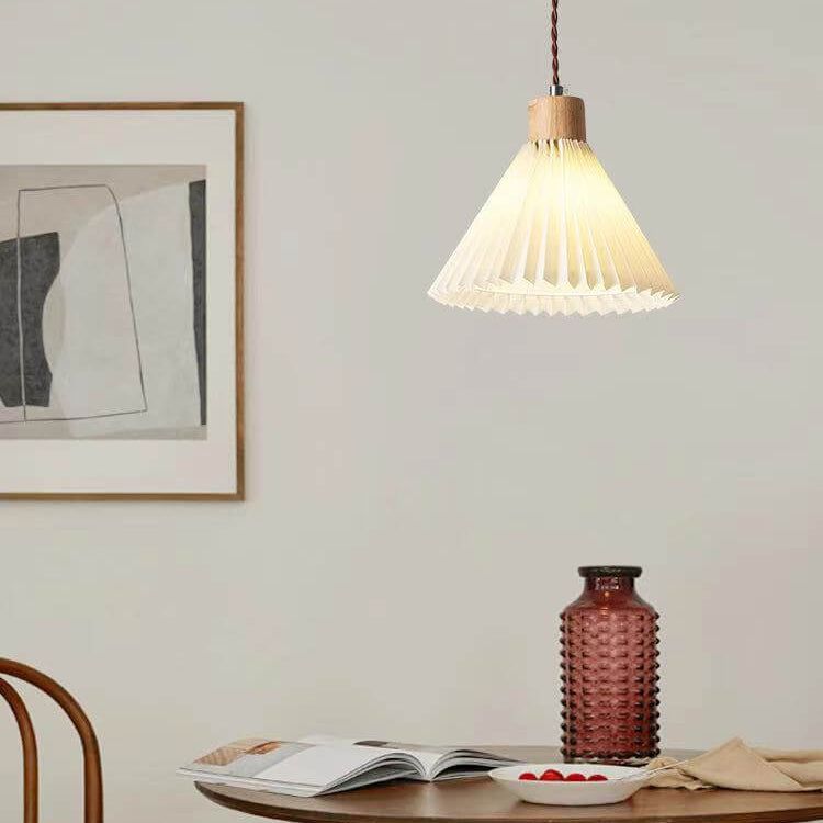 Nordic Minimalist Pleated Shade Pendant Light 1-Light Fixture