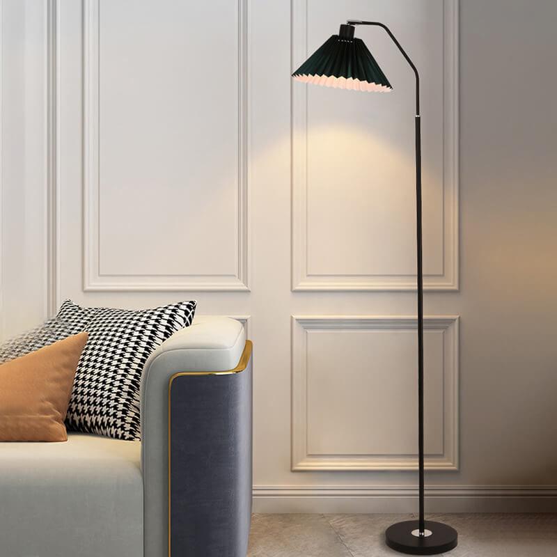 Minimalist Pleated Shade 1-Light Floor Lamp - Modern Standing Light for Living Room & Bedroom