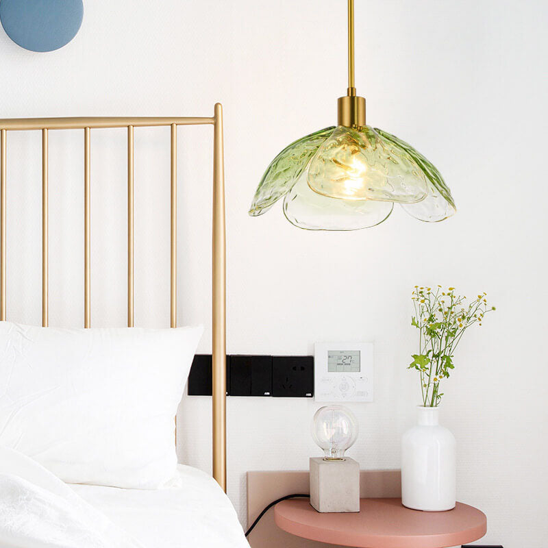 Modern Minimalist Flower Petal Glass Pendant Light - 1-Light Fixture for Living Room