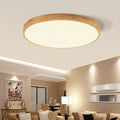 Nordic Solid Wood Ultra-Thin LED Flush Mount Ceiling Light