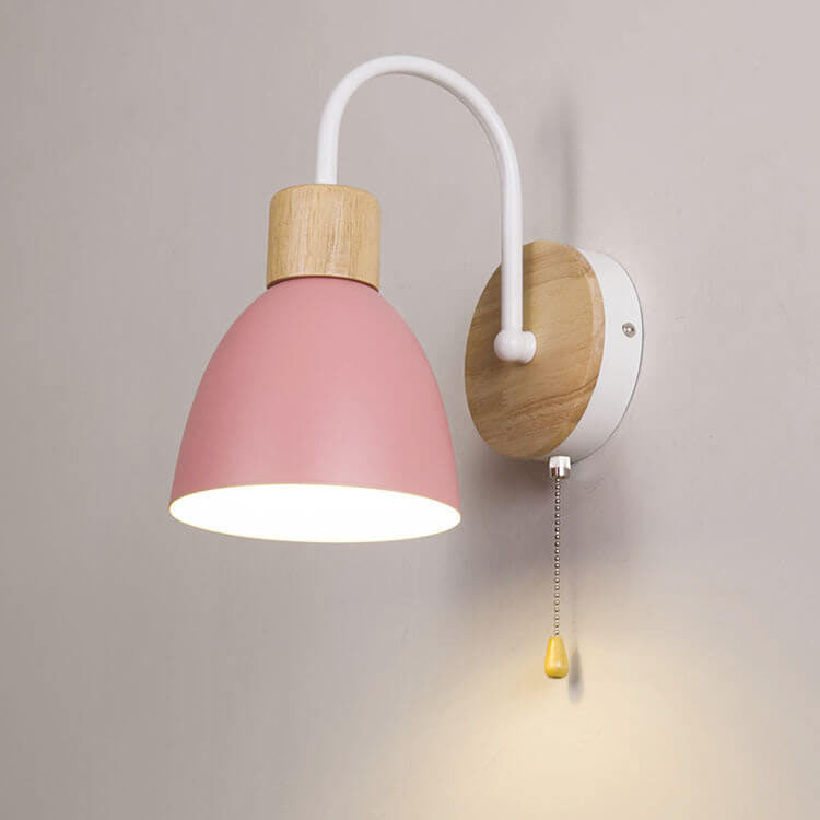 Nordic Macaron 1-Light Zipper Switch Wall Light - Modern Decorative Lighting