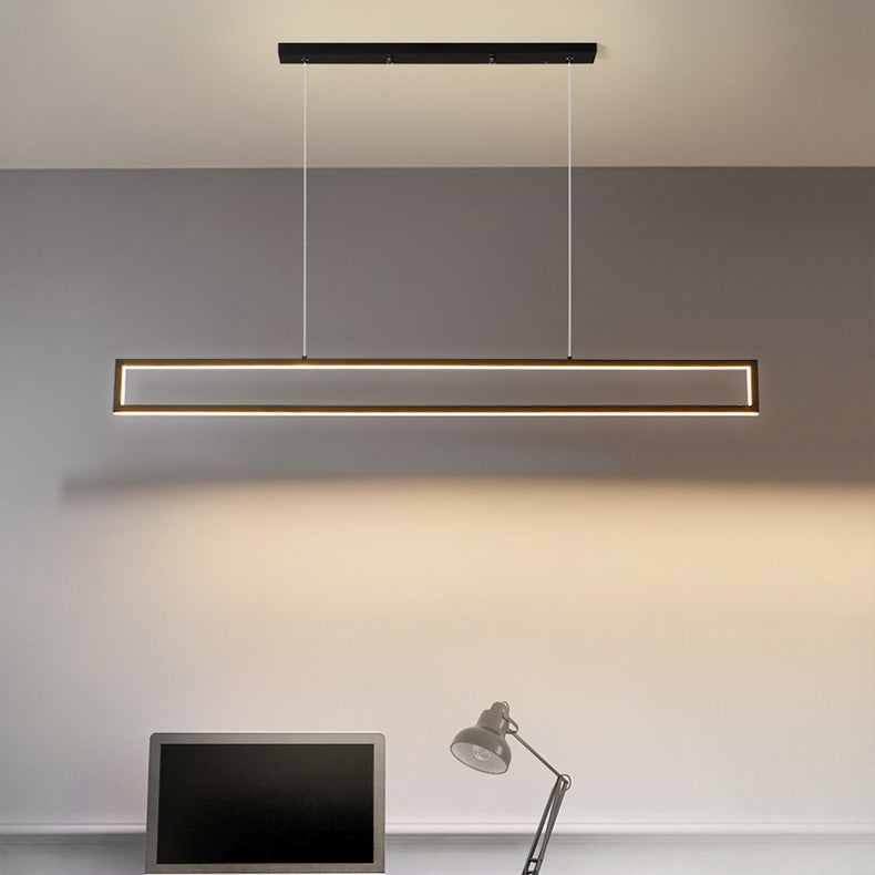 Modern Minimalist Long LED Chandelier – Sleek Lighting Fixture for Dining Room & Living Space