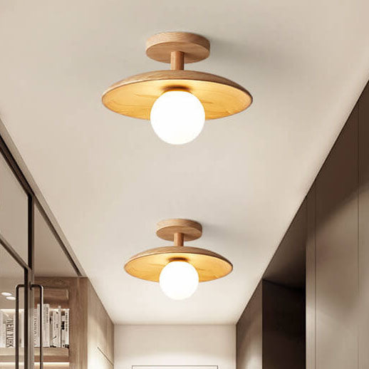 Nordic Wooden Dome 1-Light Semi-Flush Mount Ceiling Light 

Illuminate your space with a sleek Nordic design. This semi-flush mount ceiling light features a stylish wooden dome, ideal for modern, minimalist, or Scandinavian interiors. Perfect for living r