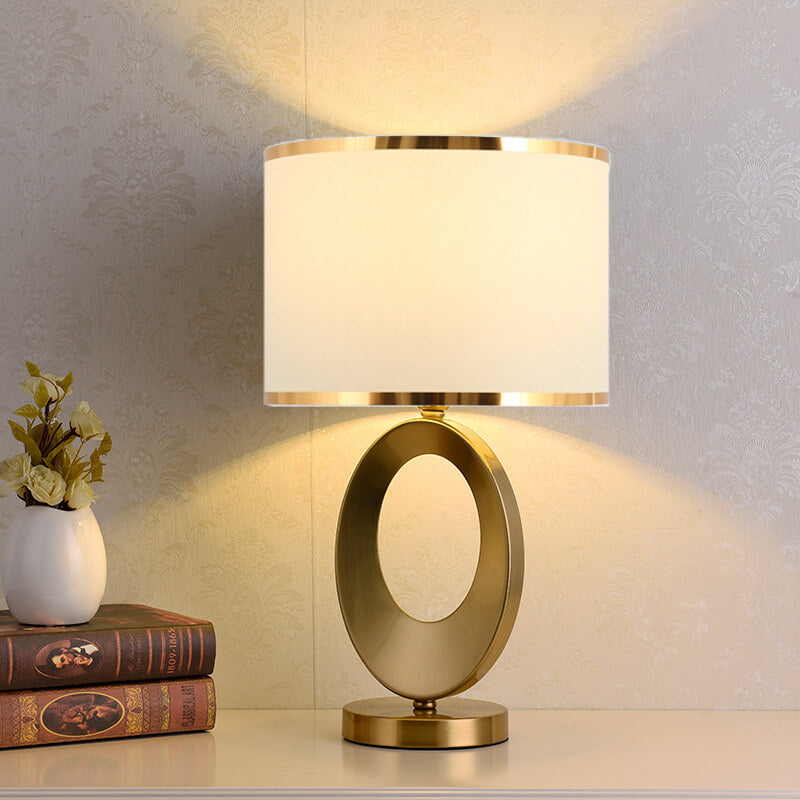 Modern Luxury Fabric Ring Base 1-Light Table Lamp Elegant Home Decor Contemporary Lighting Stylish Nightstand Lamp Designer Table Lamp Soft Glow Bedroom Lighting USB Table Lamp Modern Interior Design Lighting Solutions High-End Table Lamps for Living Room