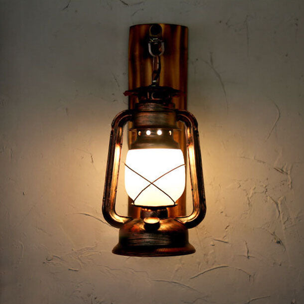 Vintage Horse Lantern Wall Sconce - 1-Light Iron Lamp, Rustic Home Decor, Equestrian Lighting, Antique-Style Indoor Fixture
