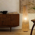 Modern Bamboo Weaving 1-Light LED Floor Lamp - Eco-Friendly Home Lighting
