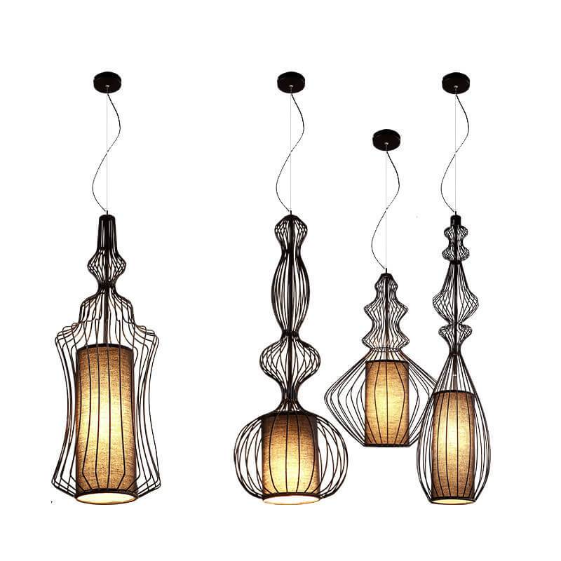 Industrial Retro Metal Birdcage Lantern Light Pendant