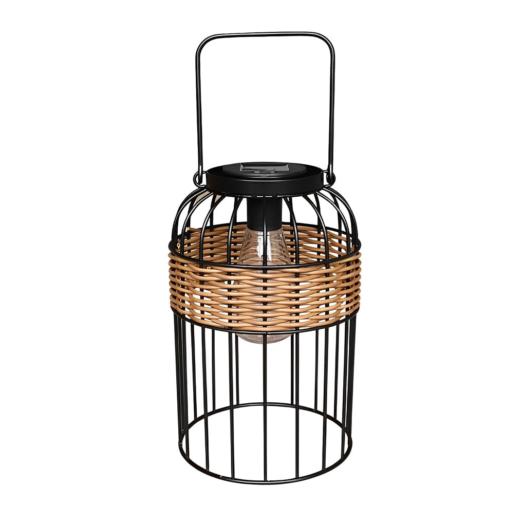 Portable Rattan Solar Night Light - Waterproof Intelligent Lantern