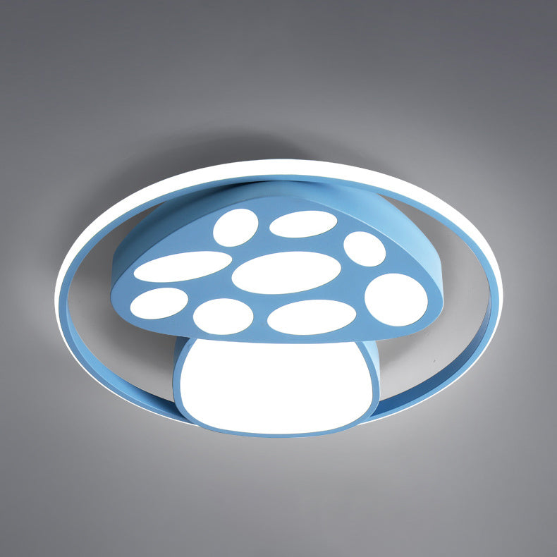 Modern Cartoon Mushroom Circle LED Kids Flush Mount Ceiling Light Creative Nursery Room Lighting Fun Colorful Design Children’s Bedroom Fixture Child-Friendly Indoor Lighting Energy-Efficient LED Ceiling Light Bright Decorative Lighting for Kids Playroom